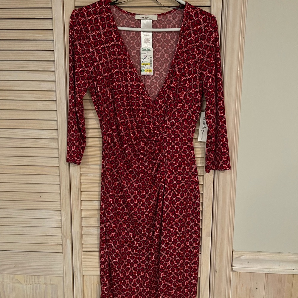Red print dress